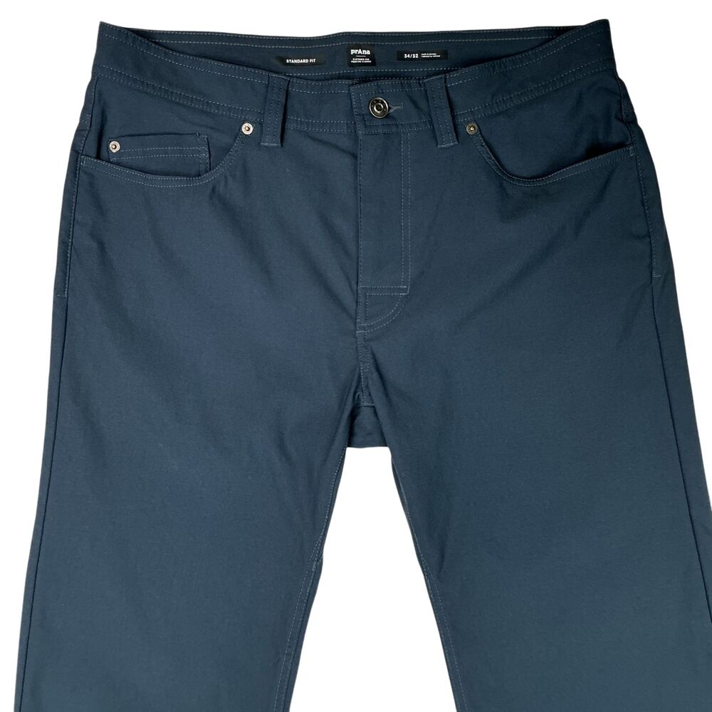 prAna Brion Pants II Mens 34x32 Grey Blue Standard Fit Nylon Stretch Performance - Picture 4 of 11